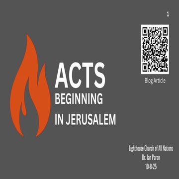 Teaching Acts: Beginning in Jerusalem (Series 1/4)