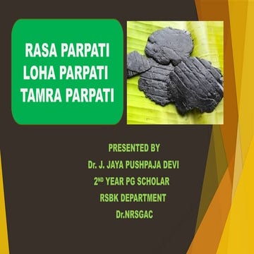 Parpati Kalpana-RASA PARPATI,TAMRA PARPATI, LOHA PARPATI BY Dr.PUSHPAJA ...