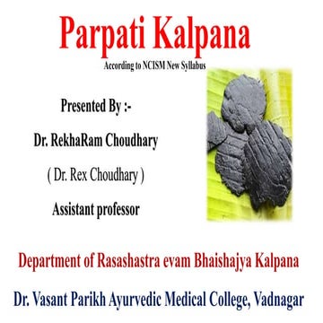 Parpati Kalpana New NCISM RaSASHASTRA TOPIC.pptx