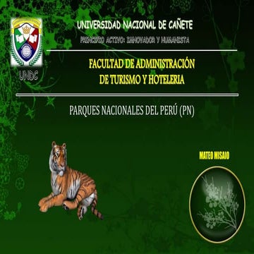 Áreas naturales protegidas del Perú (1): Parque nacional y reserva del Perú (PN)