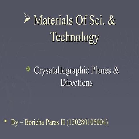 crystallographic planes and directions