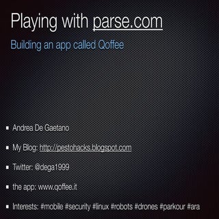 Playing with parse.com