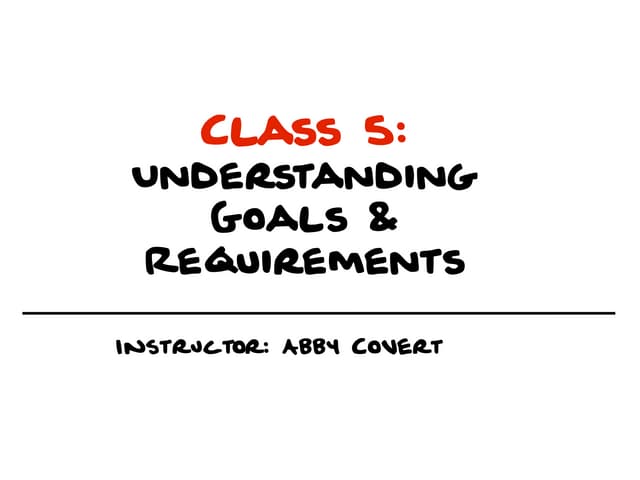 Understanding Goals and Requirements