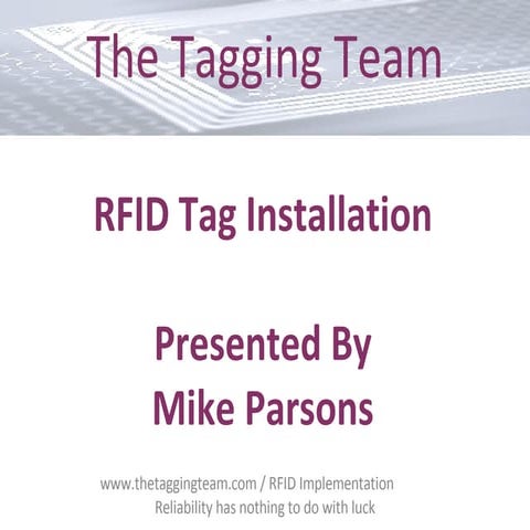 RFID tag installation