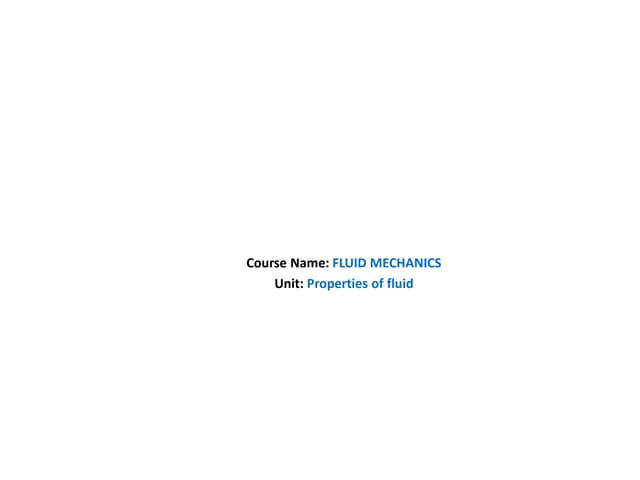 Fluid Mechanics Properties Of Fluid Numerical Part 1 Pptx Fluid Mechanics Properties Of Fluid Numerical Part 1 Pptx