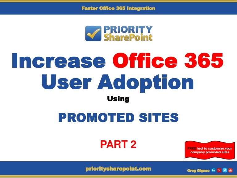 Increase Office 365 User Adoption Using Promoted Sites
