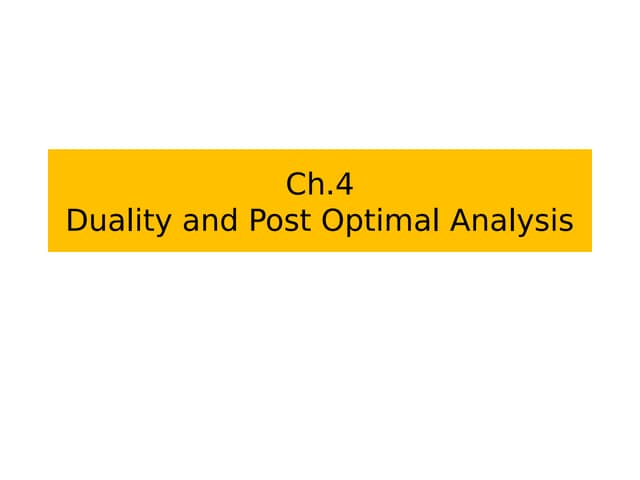 Duality in Linear Programming Problem