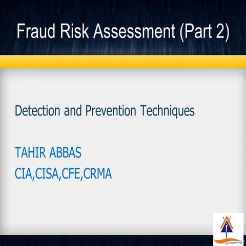 Fraud Risk Assessment- detection and prevention- Part- 2, 