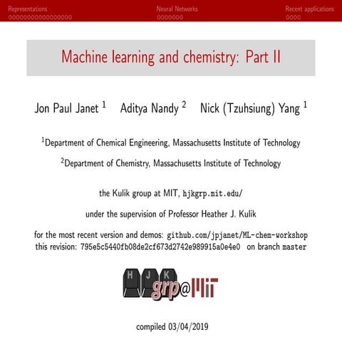 Machine Learning in Chemistry: Part II | PPT