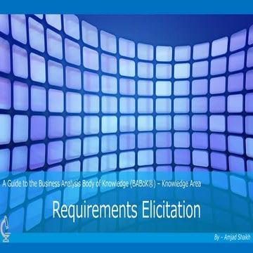 BABoK V2 Requirements Elicitation (RE)