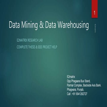 data warehousing and data mining 
