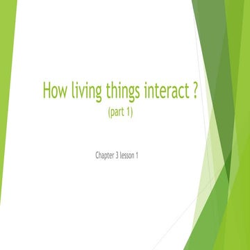 How living things interact (part 1)