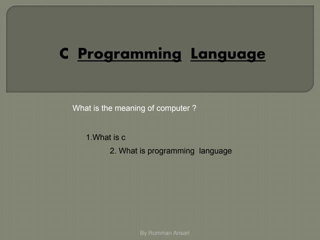 C Programming Language Step by Step Part 1