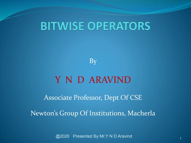 Bitwise Operators in C
