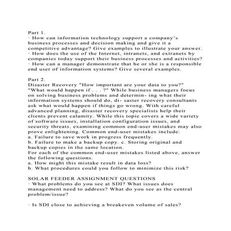 Part 1.· How can information technology support a company’s busi.docx