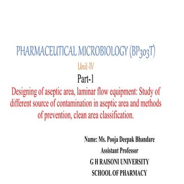 Designing of aseptic area, laminar flow equipment: Study of different source ...