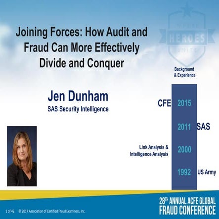 ACFE 2017: Audit and Fraud Joining Forces 