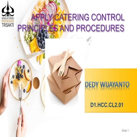 Part 1 catering control principles and procedures
