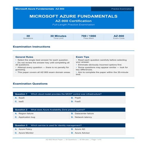 Exact Microsoft AZ-900 Questions And Answers | PDF