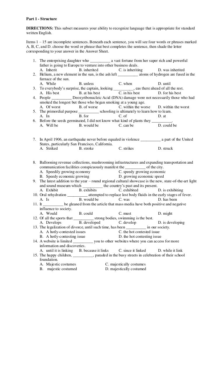 English Proficiency Test 2017