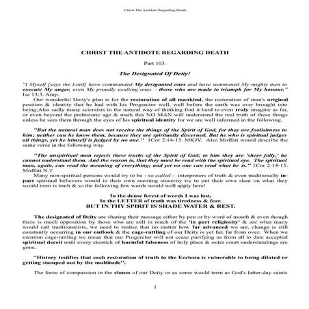 Part 103 the designated of deity!