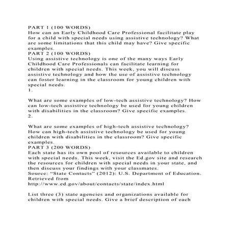 PART 1 (100 WORDS)How can an Early Childhood Care Professional fac.docx