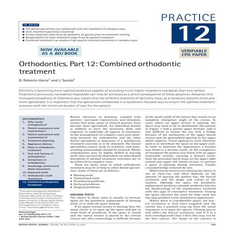 Part 12 combined orthodontic treatment | PDF