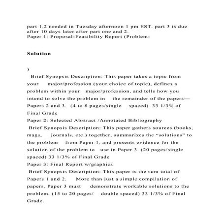 Part 1 2 Needed In Tuesday Afternoon 1 Pm EST Part 3 Is Due After docx