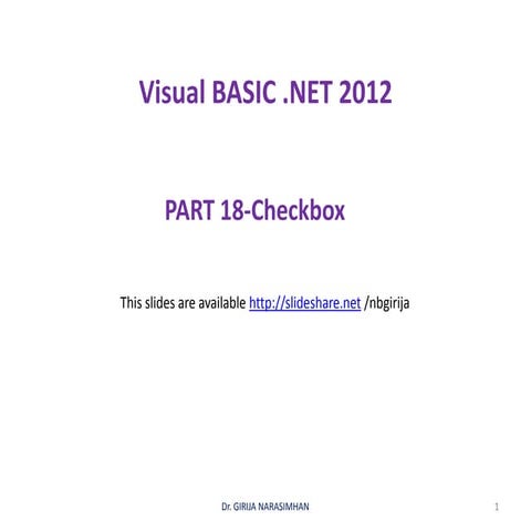 Part18 checkbox using vb.net