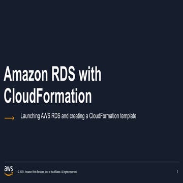 Creating a RDS MySQL instance from AWS Console and CloudFormation | PPT