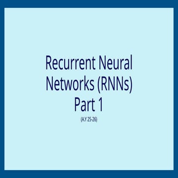 DEEP LEARNING -Recurrent Neural Networks