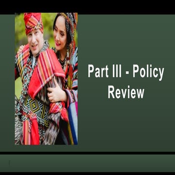 Part III  Policy Formulation for CDA R11