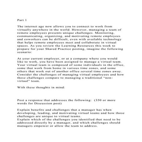 Virtual Team Management Challenges | PDF