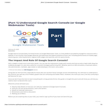 [Part 1] understand google search console   outrankco