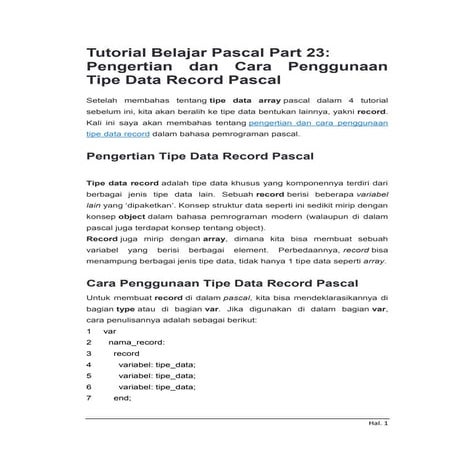 Part 23 Type Data Record | PDF