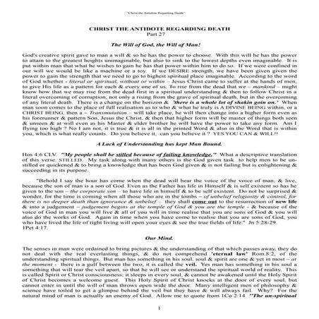 Part 27. the will of man the will of god.   (.pdf)