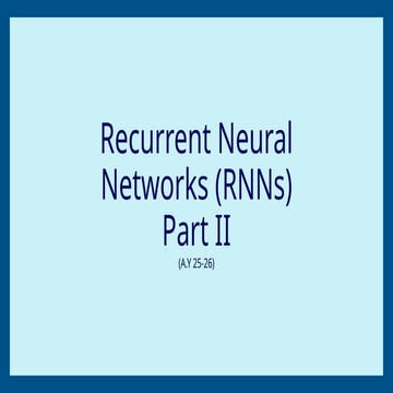 DEEP LEARNING -Recurrent Neural Networks