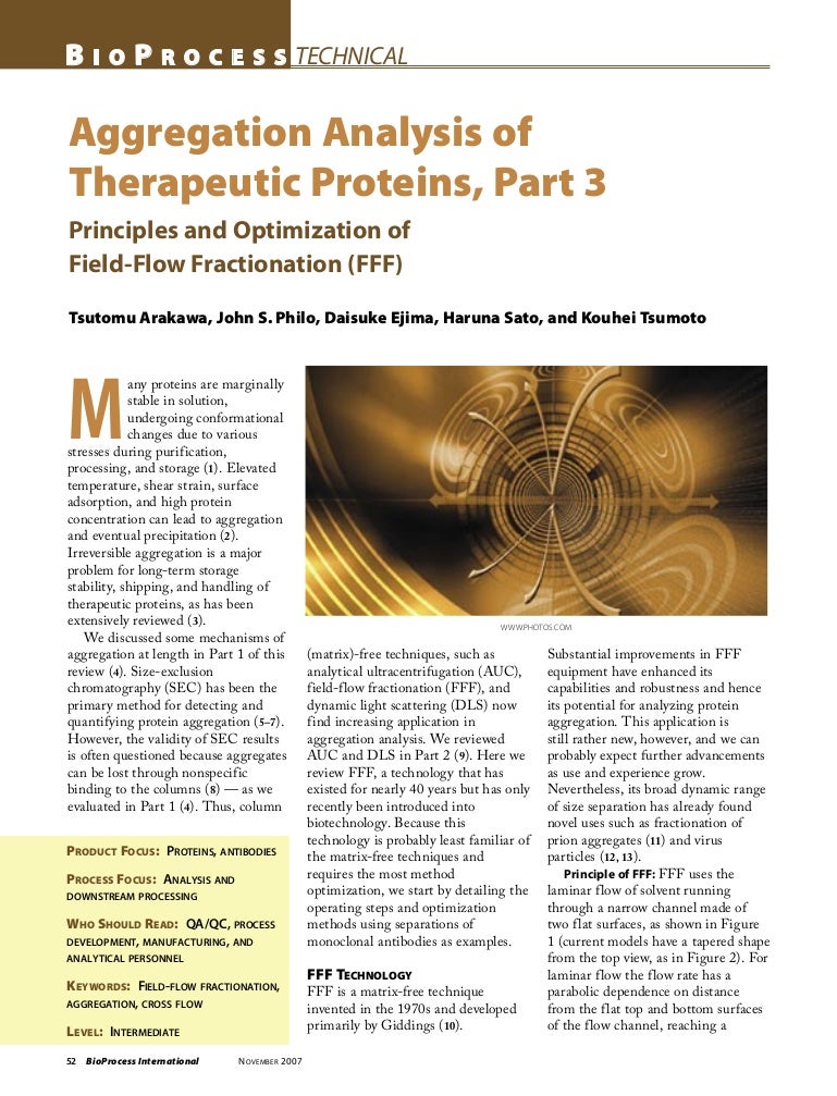Aggregation Analysis of Therapeutic Proteins, Part 3 Principles and