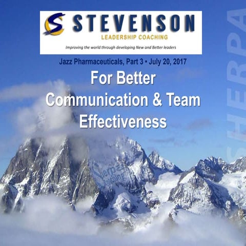For Better Communication & Team Effectiveness