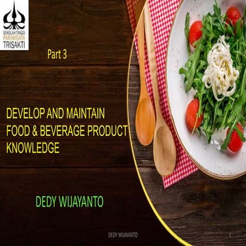 Part 3 food &amp; beverage product knowledge