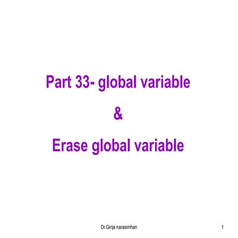 Part 33 global variable & erase global variable