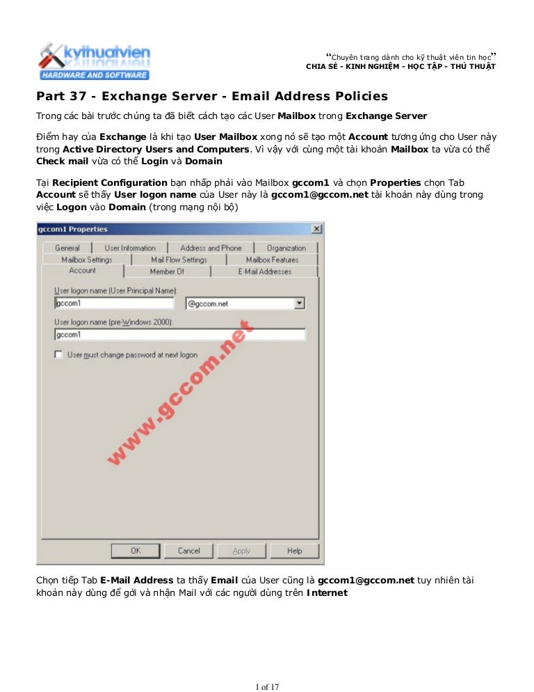 Part 37 Exchange Server Email Address Policies www key4 vip info