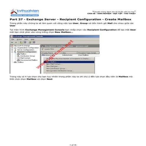 Triển khai hệ thống mail cho doanh nghiệp với KERIO MAIL SERVER | DOC