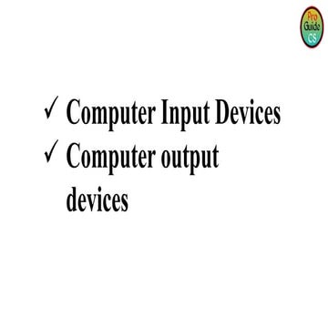 Part 4 Computer Input & Output Devices | PPT