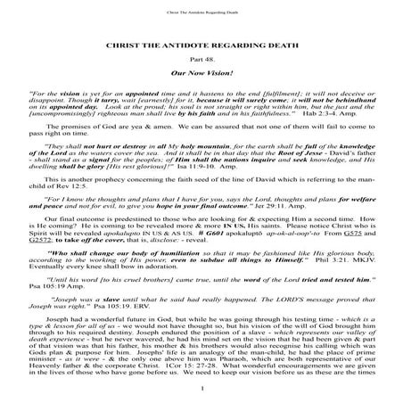 Part 48 Our Now Vision.  