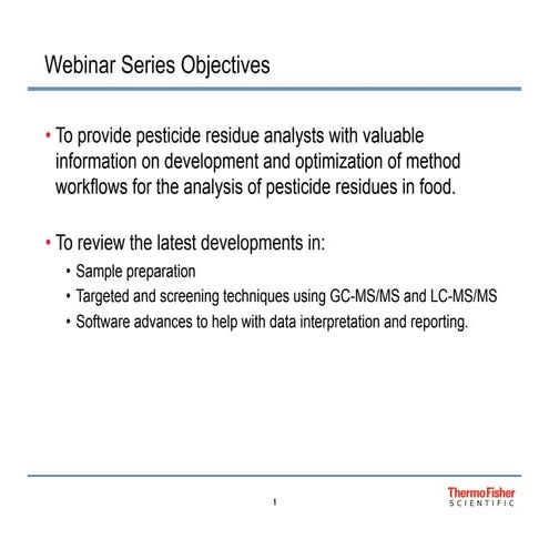 Chromatography: Part 4 of 4 Pesticide Residue Analysis Webinar Series -  Late...
