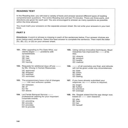 PART 56 - TEST 5.2024 - TOEIC TEST ETS 2024 | PDF
