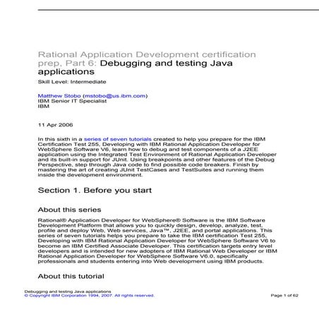 Part 6 debugging and testing java applications | PDF