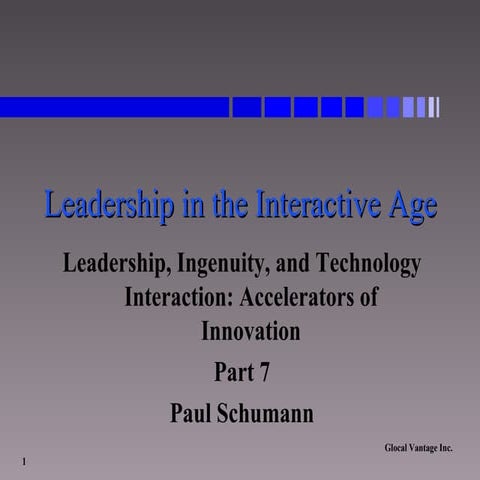 Leadership, Ingenuity, and Technology Interaction: Accelerators of Innovation