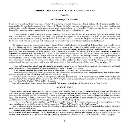 Part 86 a challenge to us all !   